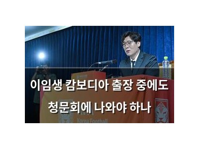 이임생 캄보디아 출장 중에도 청문회에 나와야 하나