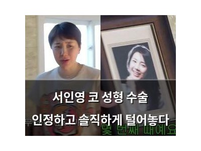 서인영 코 성형 수술 인정하고 솔직하게 털어놓다