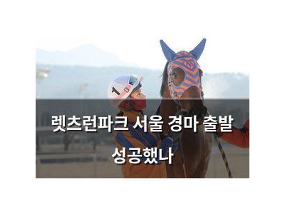 렛츠런파크 서울 경마 출발 성공했나