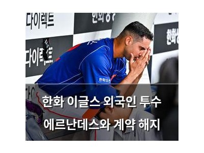 한화 이글스 외국인 투수 에르난데스와 계약 해지