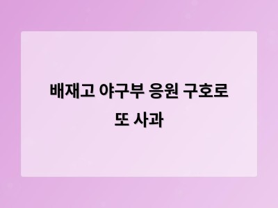 배재고 야구부 응원 구호로 또 사과