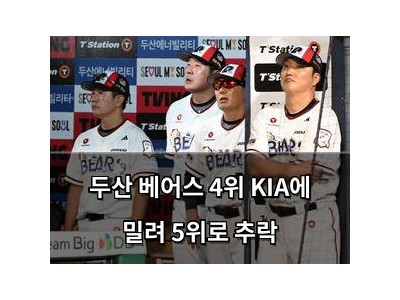 두산 베어스 4위 KIA에 밀려 5위로 추락